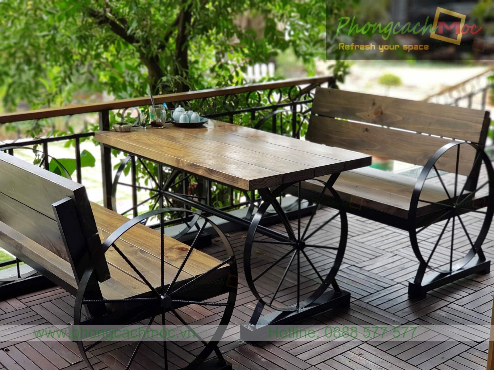 bộ bàn ghế cafe vintage mv364