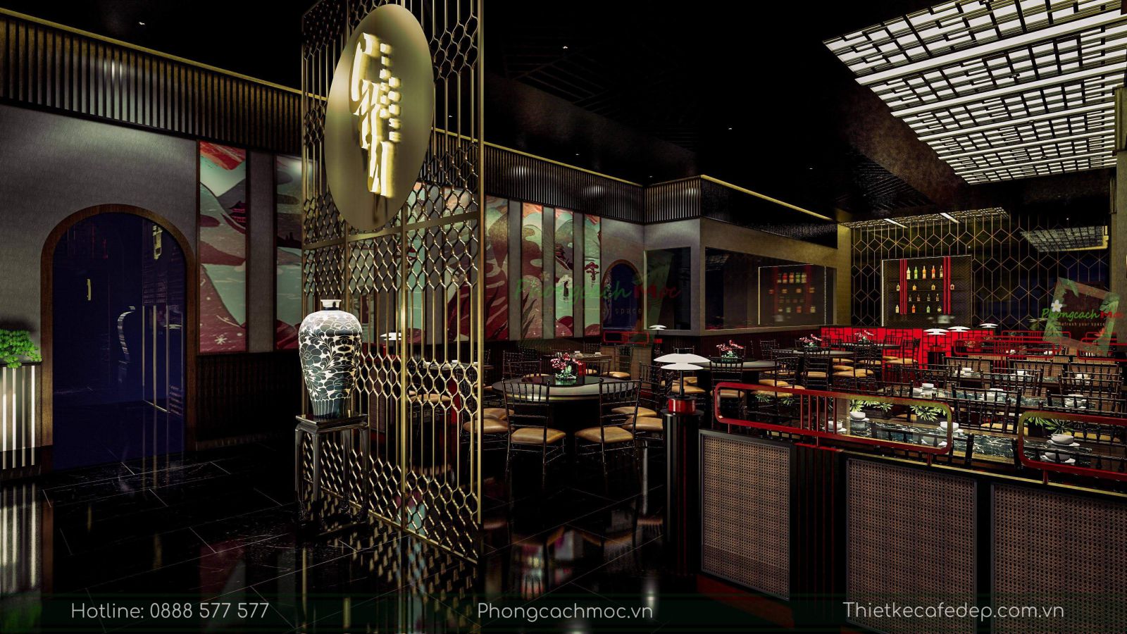 thiết kê nội thất nhà hàng trung hoa - chu dimsum house - chinse modern style - 2