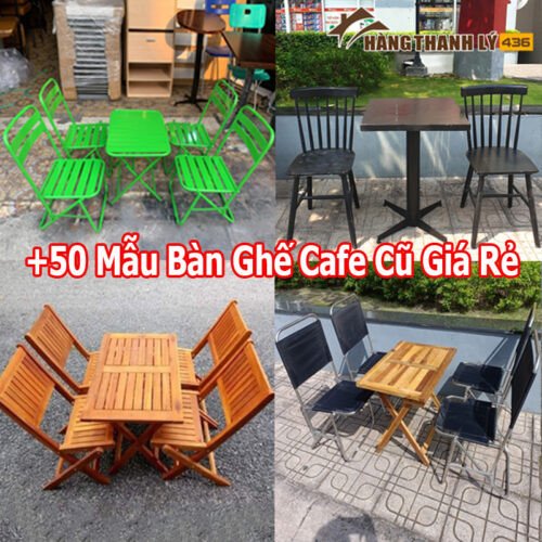 Bộ bàn ghế cafe cũ giá rẻ phù hợp kinh doanh vỉa hè