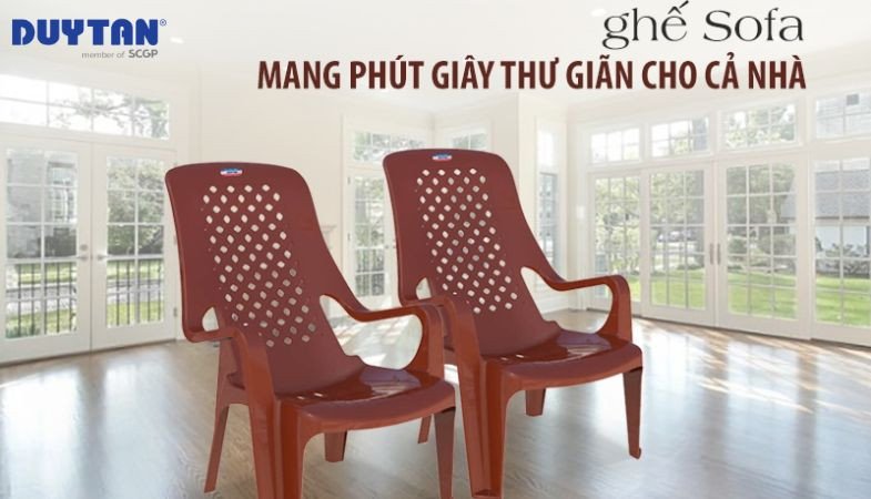 Ghế nhựa tựa lưng kiểu sofa hiện đại