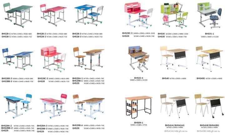 Ghế và bàn học sinh tiểu học có thể điều chỉnh chiều cao, màu xanh lá cây, phù hợp không gian học tập tại nhà.