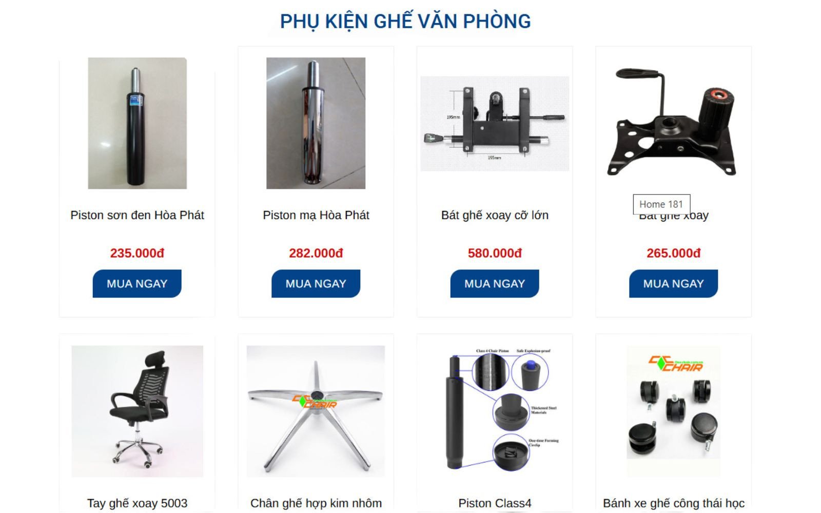 Nơi tìm mua phụ kiện ghế gaming chất lượng