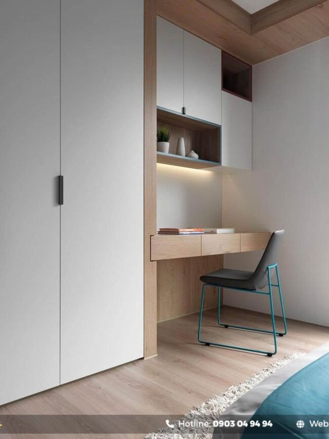Tủ áo kết hợp bàn làm việc và bàn trang điểm