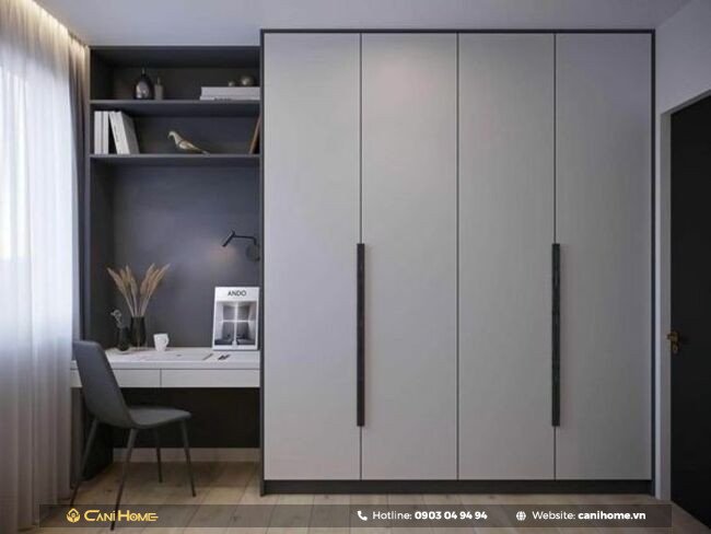 Tủ áo quần kết hợp bàn làm việc cho trẻ