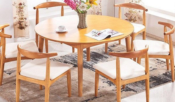 Bàn ăn 6 người nhỏ hình tròn hiện đại