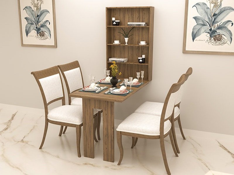 Bàn ăn gắn tường tiết kiệm không gian tối ưu