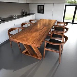 Bàn ăn gỗ me tây 6 ghế thanh lịch