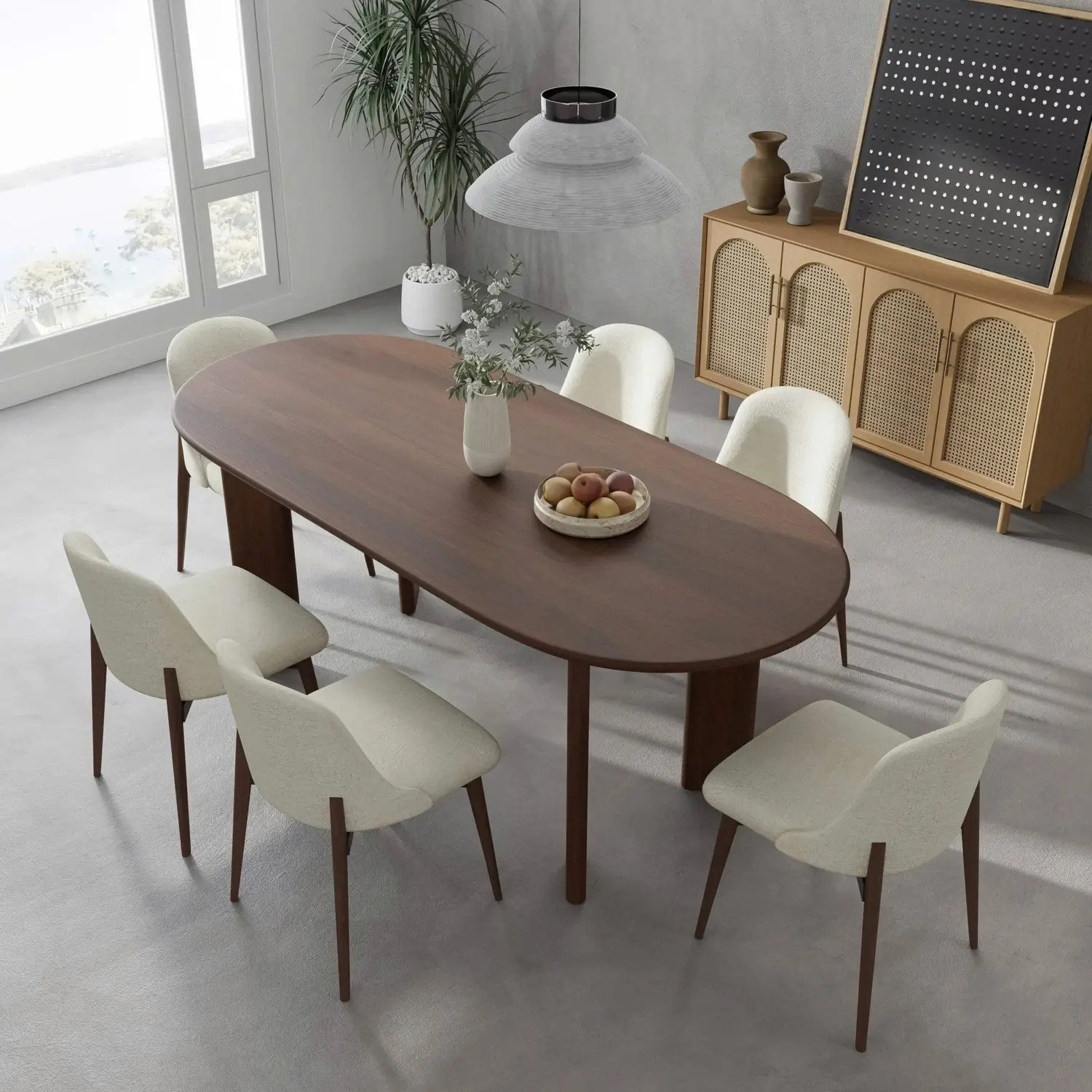 bàn ăn gỗ tự nhiên phong cách tối giản