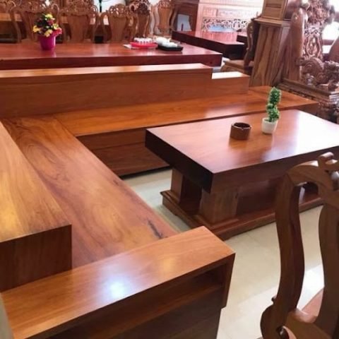 bàn ghế gỗ sofa nguyên khối