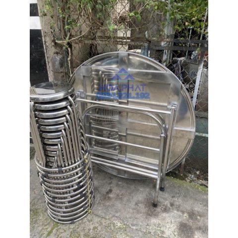 Bàn ghế inox hiện đại cho phòng ăn