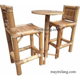 Bàn ghế quán bar bằng tre