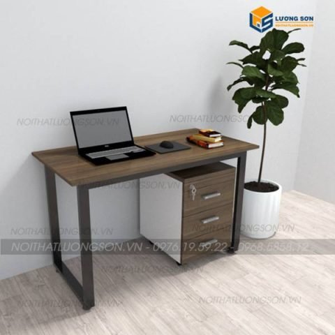 Bàn làm việc 1200x600 chân sắt chữ U với thiết kế tối giản