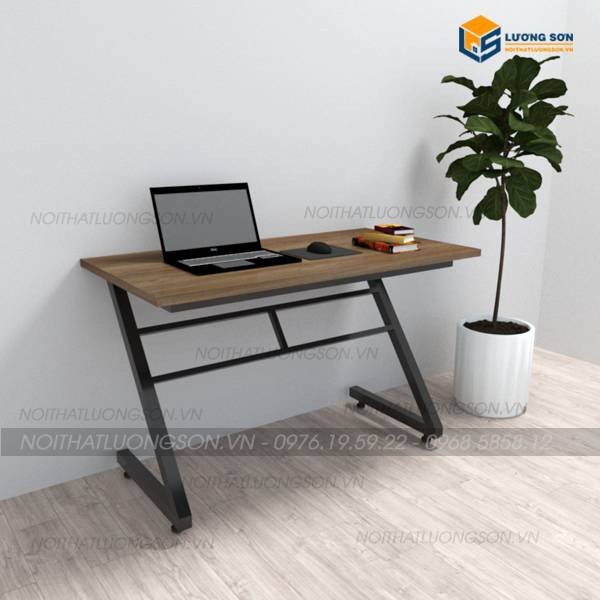 Bàn làm việc 1200x600 chân sắt chữ Z cho không gian cá tính