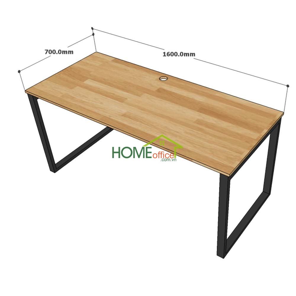 Bàn làm việc cỡ lớn 160x70cm làm từ gỗ cao su bền bỉ