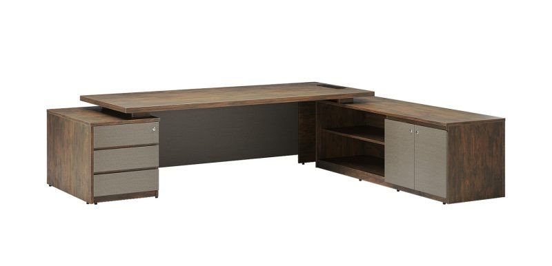 Bàn làm việc giám đốc chữ L cao cấp LUXB3020V2