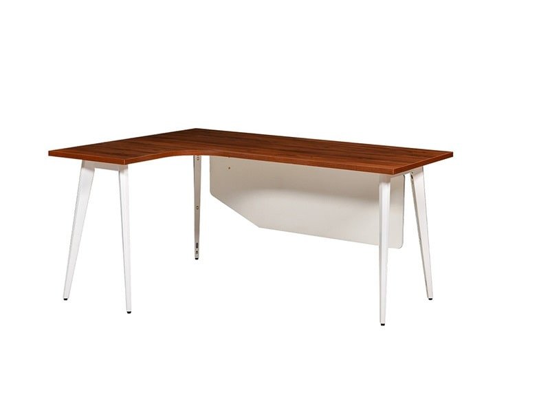 Bàn làm việc giám đốc chữ L LUXL16C10 M6 với chân sắt thanh mảnh