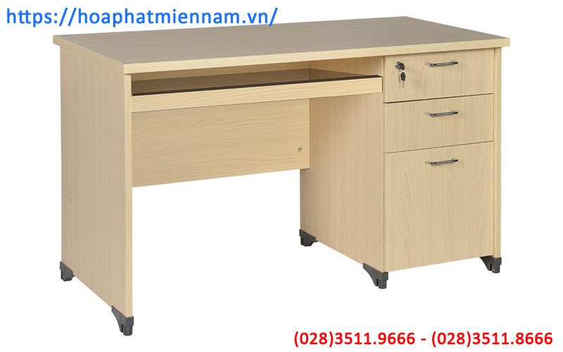 Bàn làm việc gỗ ép 1m2 hộc liền tiện dụng