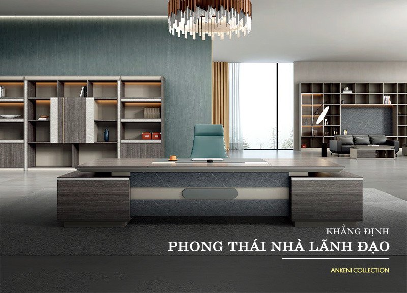 Bàn làm việc tại nhà cho giám đốc có tủ phụ