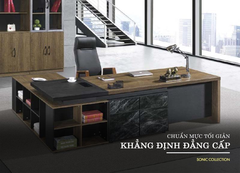Bàn làm việc tại nhà cho giám đốc phong cách tối giản
