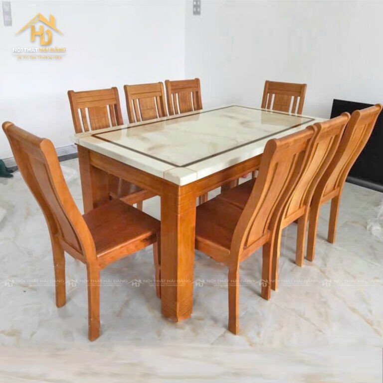 Bộ bàn ăn 8 ghế cho gia đình lớn