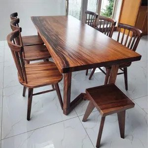 Bộ bàn ăn gỗ me tây 6 ghế hiện đại