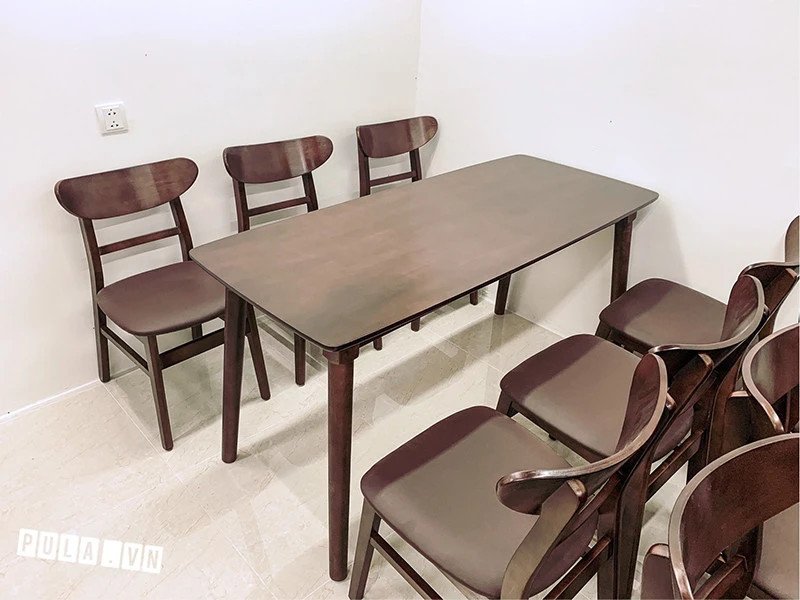 Bộ bàn ăn Mango màu nâu Walnut cho 4 người