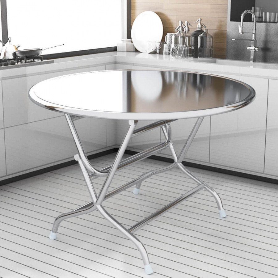 Bộ bàn ghế inox Hòa Phát tròn tiện lợi