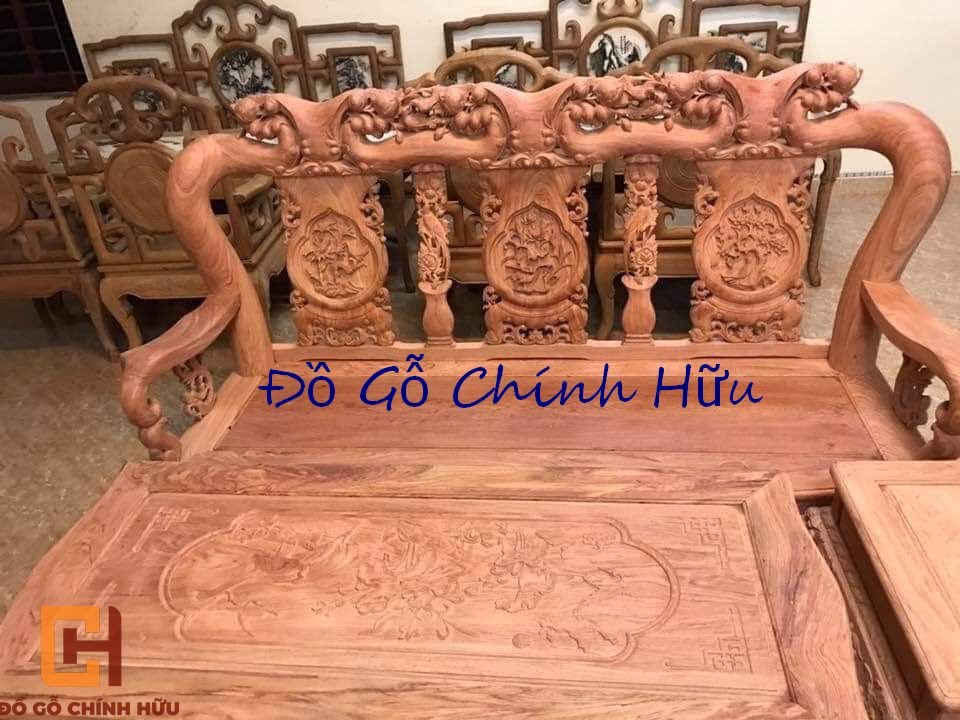 Bộ bàn ghế Minh Đào trong không gian phòng khách rộng rãi