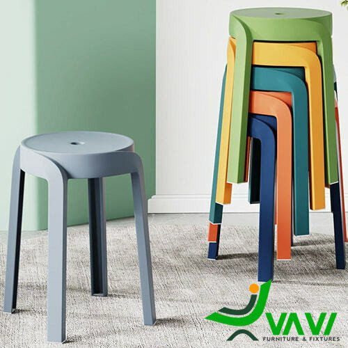 Bộ ghế nhựa tròn cao đa dạng màu sắc có thể xếp chồng tiện lợi