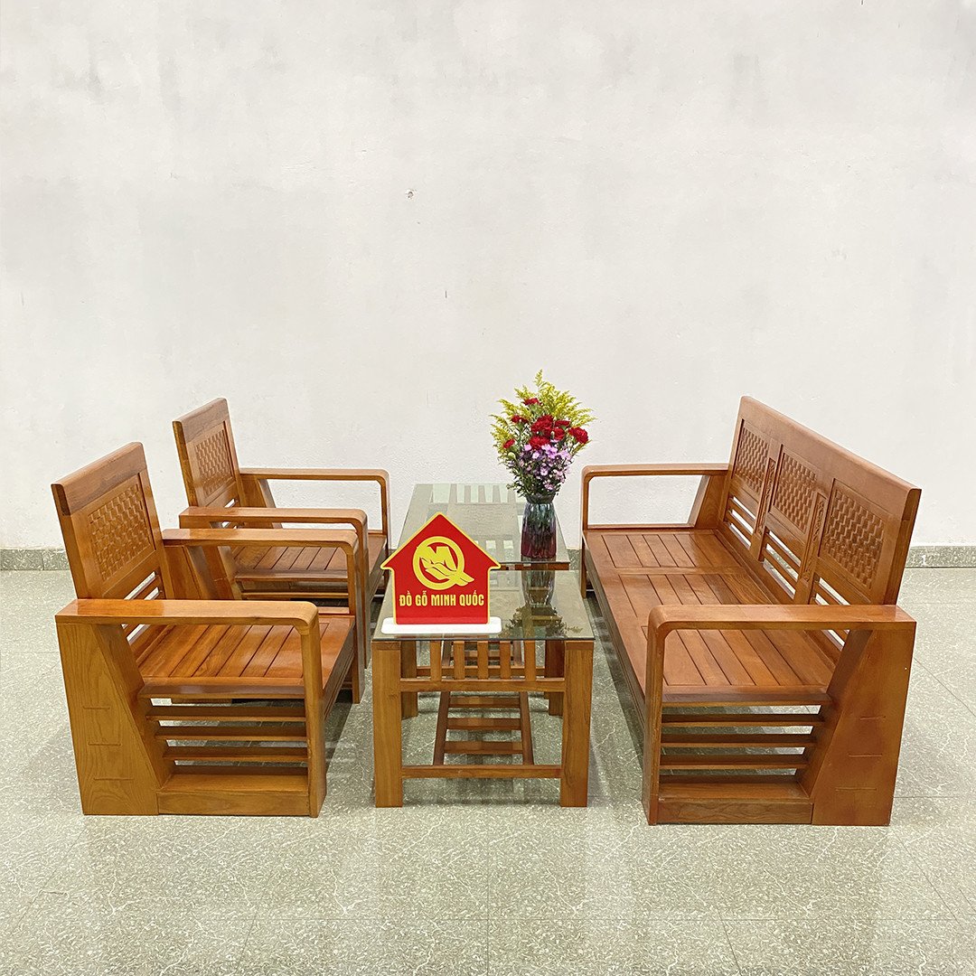 Bộ sofa kiểu Nhật gỗ sồi tự nhiên