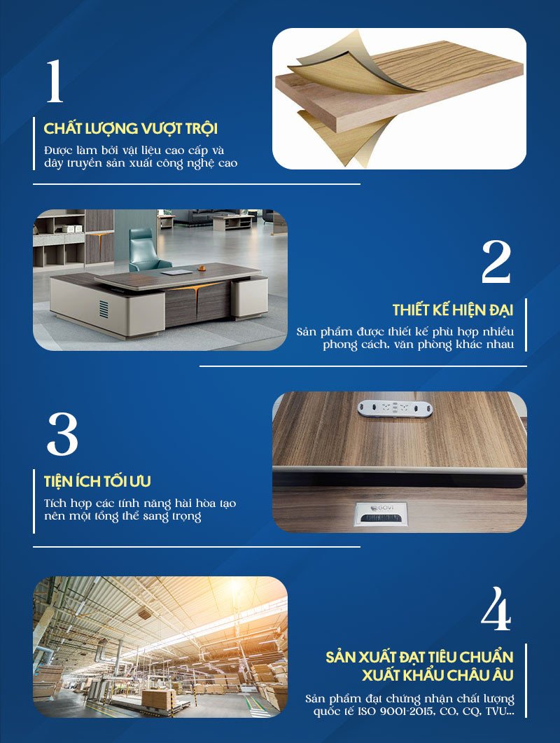 Các mẫu bàn làm việc tại nhà cho giám đốc