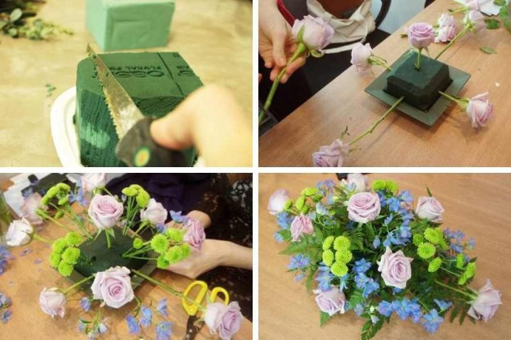 Cắm hoa hình vòm để bàn uống nước