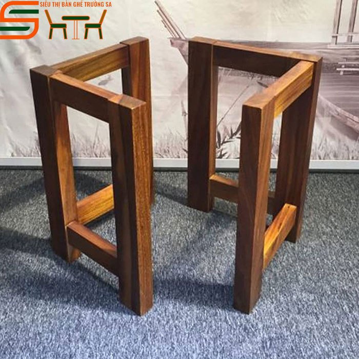Chân bàn gỗ vuông đơn giản, chắc chắn cho bàn ăn gia đình