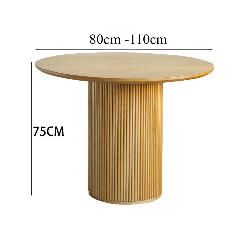 Chi tiết chân bàn ăn tròn gỗ tần bì tự nhiên hình trụ vững chắc