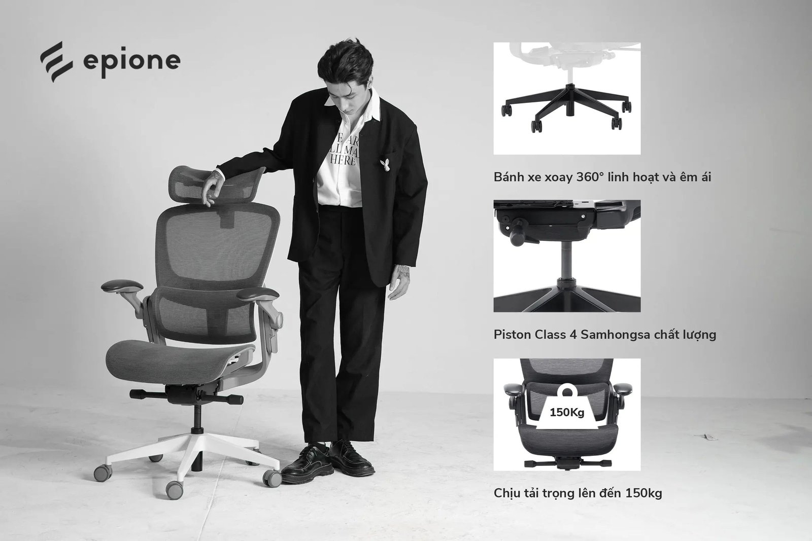 Chuyển động ổn định của ghế công thái học Epione EasyChair 2.0
