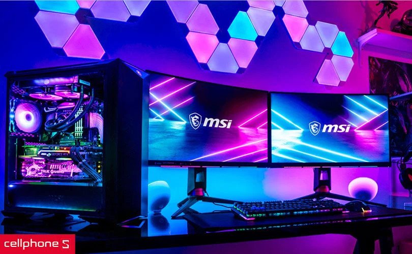 Dàn PC gaming với hệ thống đèn LED ấn tượng