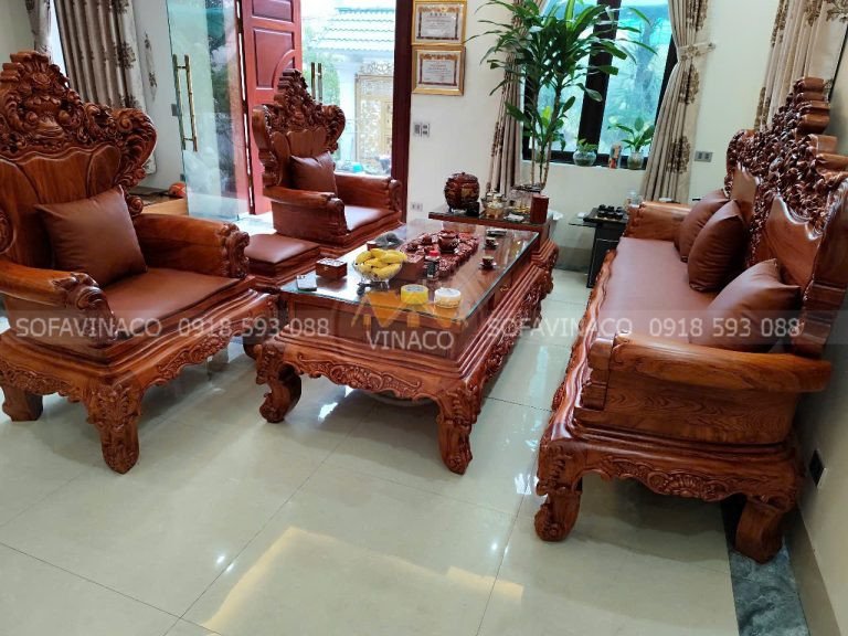 Đệm ghế gỗ phòng khách phong cách Đồ Gỗ Đồng Kỵ, kết hợp hài hòa với không gian truyền thống
