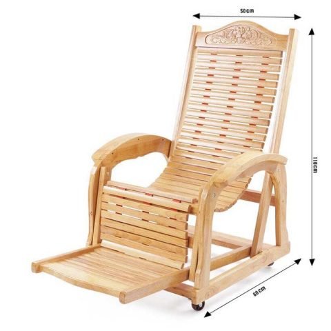 Ghế bập bênh gỗ tự nhiên có nan tựa lưng thoáng mát và khung chắc chắn