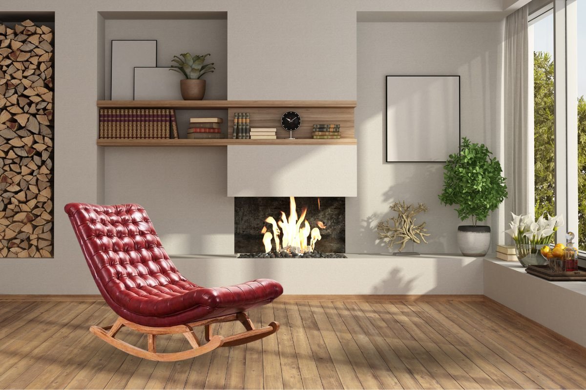 Ghế bập bênh thư giãn kiểu cổ điển để đọc sách