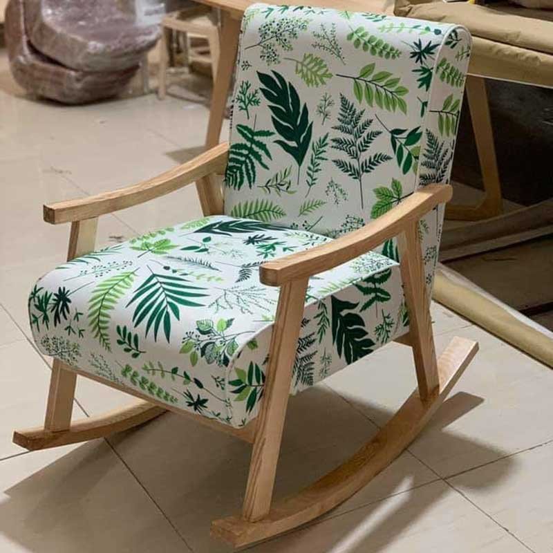 Ghế bập bênh thư giãn kiểu vintage với đệm mút dày dặn, êm ái