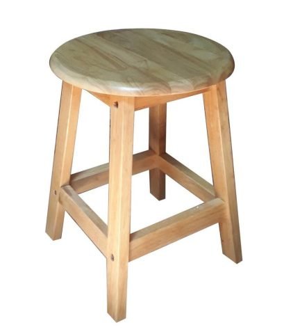 ghế đôn gỗ mặt tròn với chân ghế gỗ tròn chắc chắn