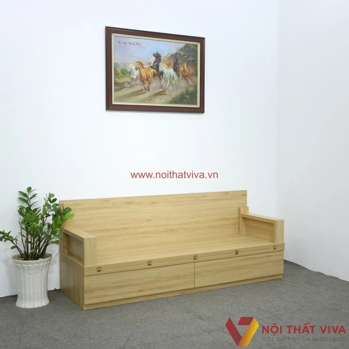 Ghế sofa gấp thành giường kết hợp các hộc kéo tiện lợi