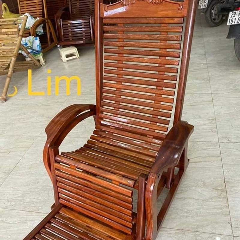 Ghế thư giãn bập bênh gỗ được gia công tỉ mỉ từng chi tiết nhỏ
