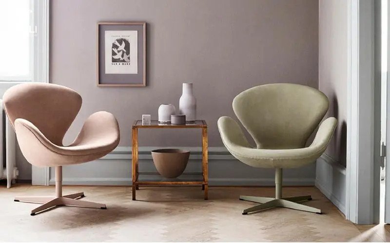 Ghế tựa Swan màu xám đậm