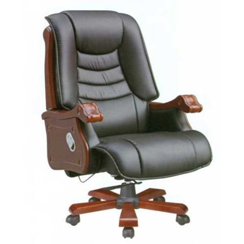 Ghế văn phòng giám đốc bọc da kết hợp gỗ