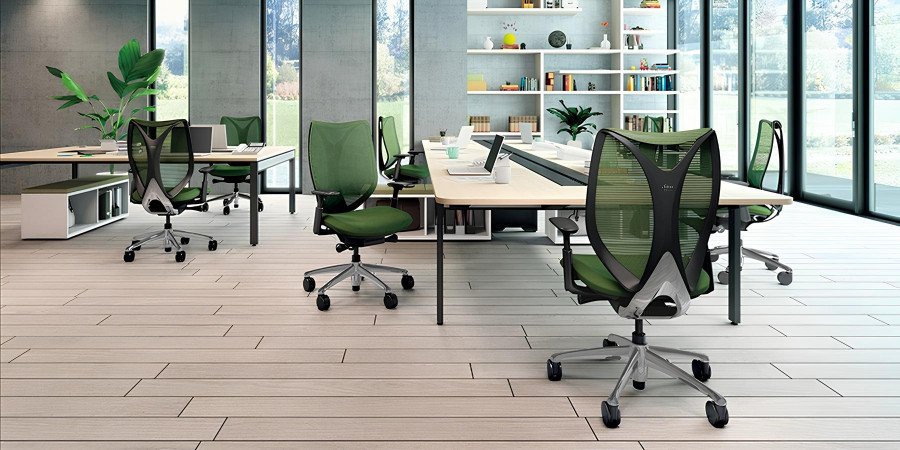 Ghế văn phòng lưới màu xám, một trong các loại ghế ngồi hiện đại và thoáng khí