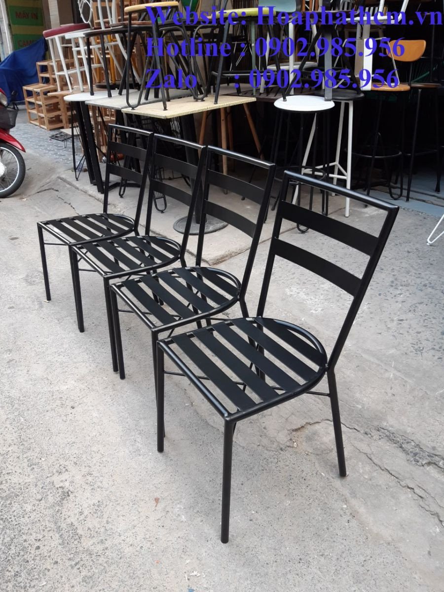 Ghế xếp cà phê tựa lưng nhiều màu sắc