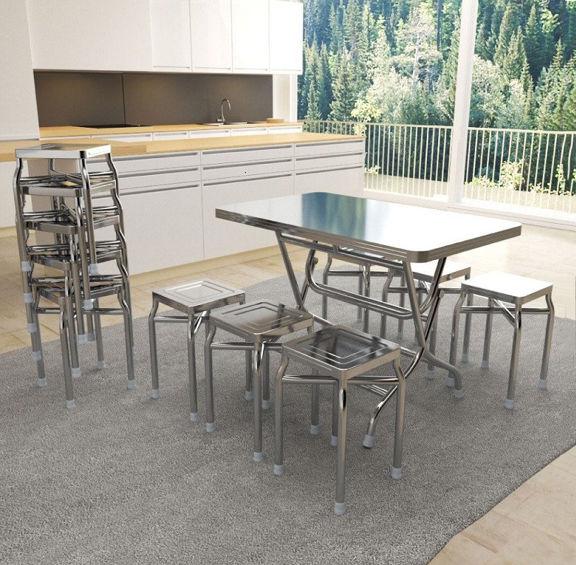 Giá bộ bàn ghế inox Hòa Phát 6 ghế