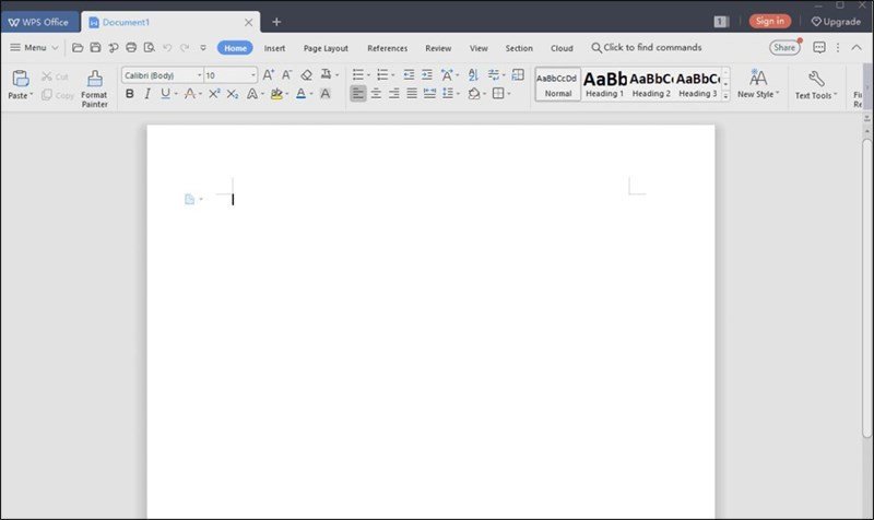 Giao diện phần mềm WPS Office