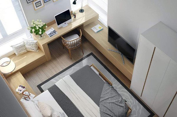 Góc làm việc yên tĩnh: Tránh đặt bàn làm việc đối diện cửa sổ